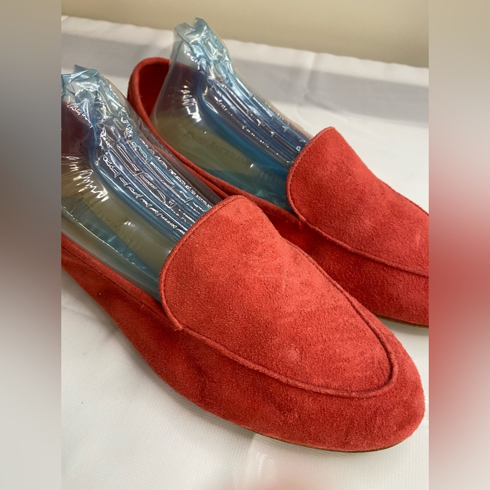 Enzo Angiolini Shoes Womens 7M Liberty Flats Slip On Coral Leather Square Toe